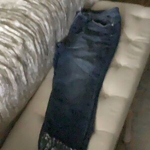 Judy Blue fringed hem faded denim skinny fit jean